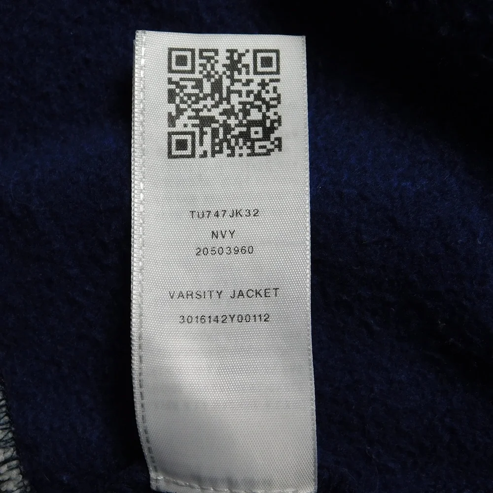 True Religion Boys 7 Navy Blue Varsity Full Zip Sweatshirt Horseshoe‎ Logo 02